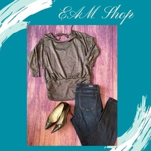 White House Black Market Silver Top Large